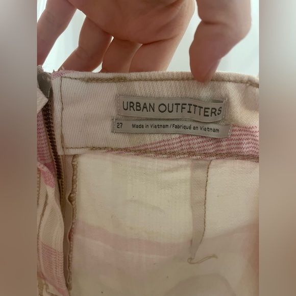 Urban Outfitters square neck pink and white striped overalls size 27 - Picture 3 of 3